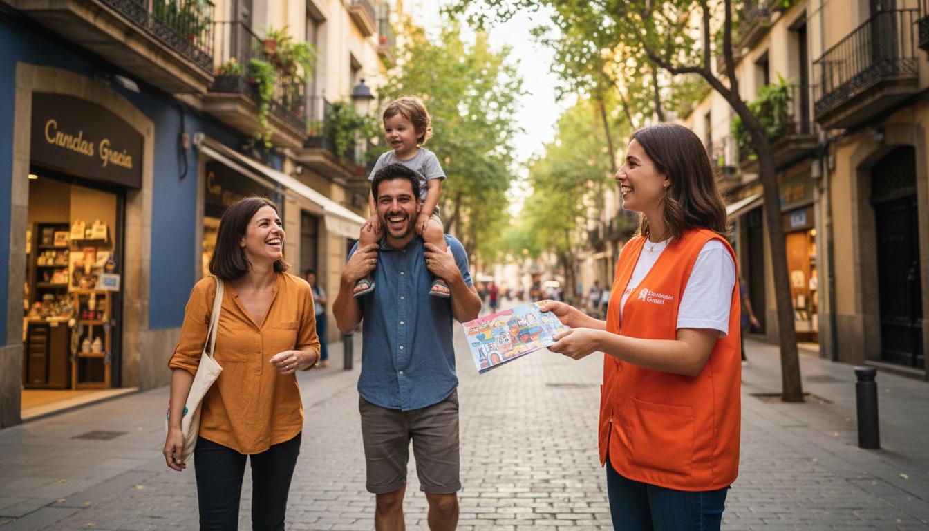 Brand Missionary delivering to a family in Gracia, Barcelona